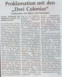 Proklamation mit den "Drei Colonias"