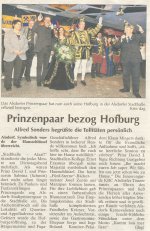 Prinzenpaar bezog Hofburg