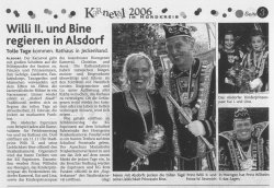Willi II. und Bine regieren in Alsdorf