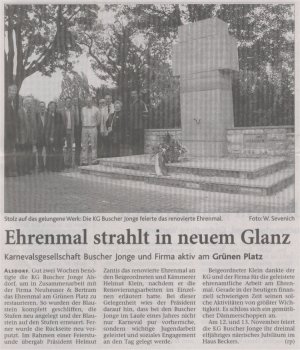 Ehrenmal strahlt im neuen Glanz