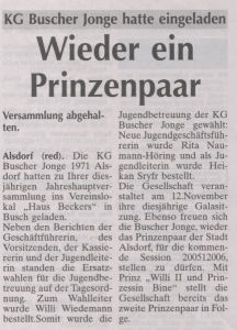 Wieder ein Prinzenpaar