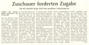 Zauschauer forderten Zugabe