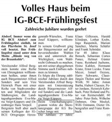 Volles Haus beim IG-BCE-Fr�hlingsfest