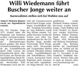 Willi Wiedemann führt Buscher Jonge weiter an