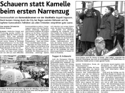 Schauern statt Kamelle beim ersten Narrenzug