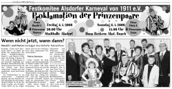 Proklamation der Alsdorfer Prinzenpaare (Sonderverffentlichung)