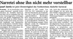 Narretei ohne ihn nicht mehr vorstellbar