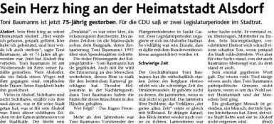 Sein Herz hing an der Heimatstadt Alsdorf