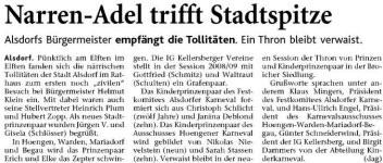 Narren-Adel trifft Stadtspitze