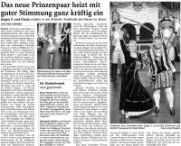 Das neue Prinzenpaar heizt mit guter Stimmung ganz kräftig ein