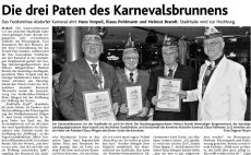 Die drei Paten des Karnevalsbrunnen