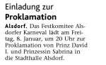 Einladung zur Proklamation