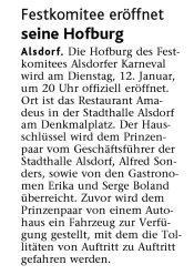 Festkomitee eröffnet seine Hofburg