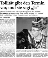 Tollität gibt den Termin vor, und sie sagt "Ja"