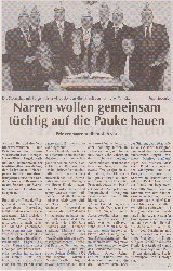 Narren wollen gemeinsam tüchtig auf die Pauke hauen