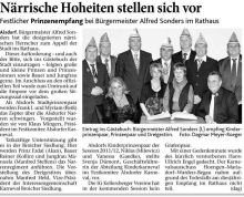 Närrische Hoheiten stellen sich vor