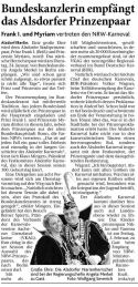 Bundeskanzlerin empfängt das Alsdorfer Prinzenpaar
