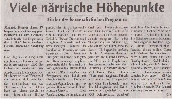 Viele närrische Höhepunkte