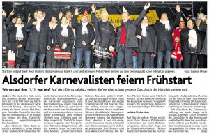 Alsdorfer Karnevalsiten feiern Frühstart