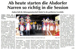 Ab heute starten die Alsdorfer Narren so richtig in die Session