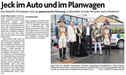 Jeck im Auto und im Planwagen