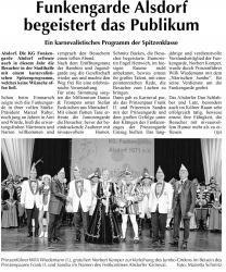 Funkengarde Alsdorf begeistert das Publikum