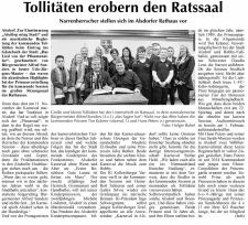 Tollitäten erobern den Ratssaal