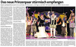 Das neue Prinzenpaar stürmisch empfangen