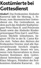 Kostümierte bei Gottesdienst