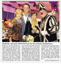 Alsdorfer sammeln 4044,44 Euro für die Aacener Klinikclowns