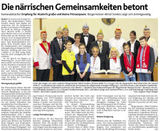 Die närrischen Gemeinsamkeiten betont