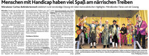 Menschen mit Handicap viel Spaß am närrischen Treiben