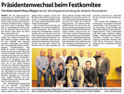 Präsidentenwechsel beim Festkomitee