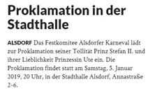 Proklamation in der Stadthalle