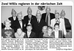 Zwei Willis regieren in der närrischen Zeit