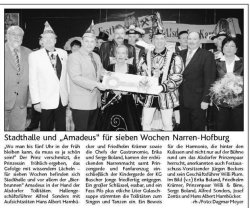 Stadthalle und "Amadeus" für sieben Wochen Narren-Hofburg