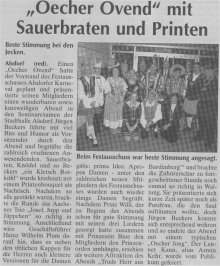 "Oecher Ovend" mit Sauerbraten und Printen