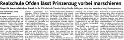 Realschule Ofden lässt Prinzenzug vorbei marschieren