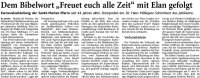 Dem Bibelwort "Freuet euch alle Zeit" mit Elan gefolgt