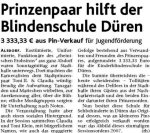 Prinzenpaar hilft Blindenschule Düren